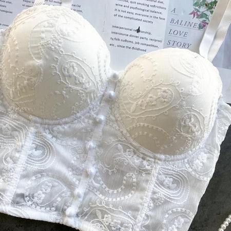 Holic Statement Bustiers - flat-lay product shot, white - Miss Mosa By Akanksha