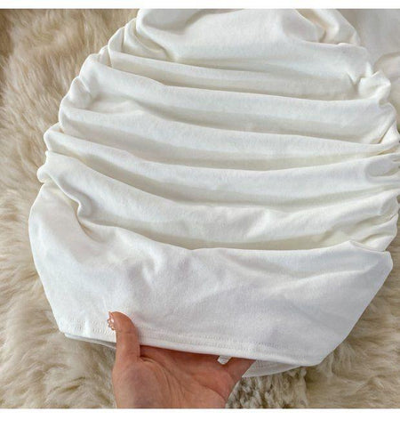 Holland Coord Set - close-up of skirt, white - Miss Mosa By Akanksha