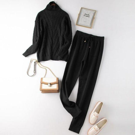 Holly Winter Trackset - styled flat-lay shot, black - Miss Mosa By Akanksha