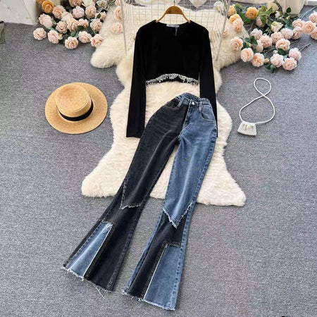 Black Top with Denims - Arsenal Set of Top and Denims