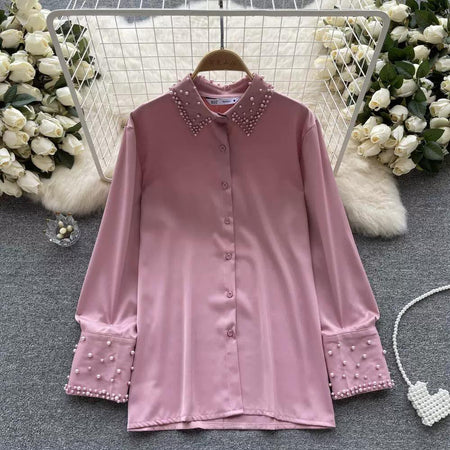 Celestia Pearl Satin Detailed Tops - Alamode By Akanksha