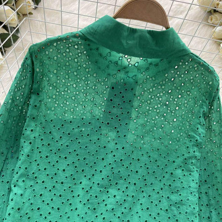 Silua cotton eyelet Shirt - Alamode By Akanksha