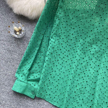 Silua cotton eyelet Shirt - Alamode By Akanksha