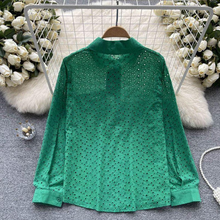 Silua cotton eyelet Shirt - Alamode By Akanksha