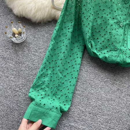 Silua cotton eyelet Shirt - Alamode By Akanksha