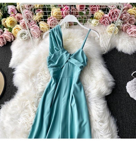 Isabella Statement Jumpsuit - styled flat-lay shot, teal - Miss Mosa By Akanksha