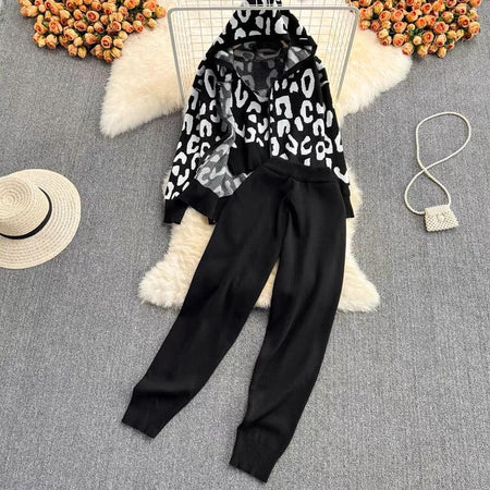 Isla 3 Pc Tracksets - styled flat-lay shot, black - Miss Mosa By Akanksha