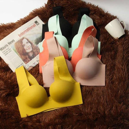 Jade Seamless Bralettes - flat-lay product shot, multicolour - Miss Mosa By Akanksha