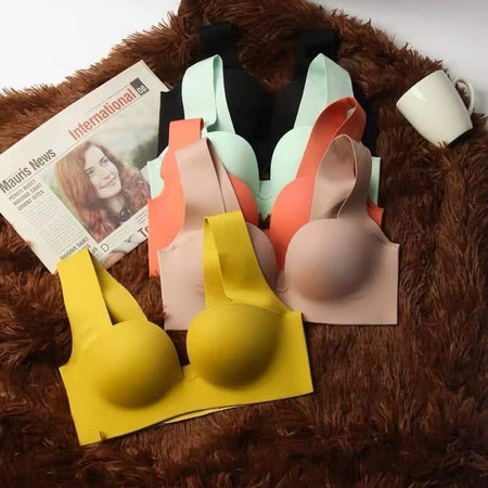 Jade Seamless Bralettes - flat-lay product shot, multicolour - Miss Mosa By Akanksha