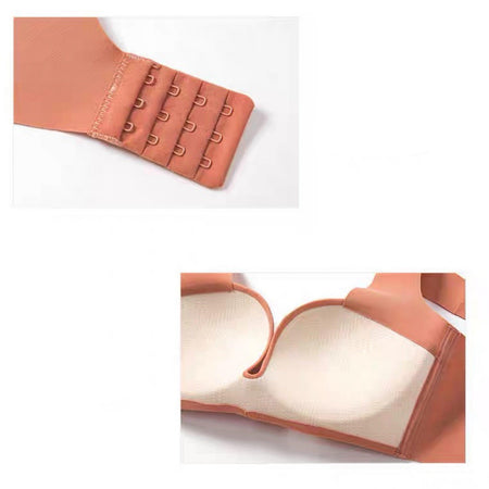 Jade Seamless Bralettes - close-up of clasp, coral - Miss Mosa By Akanksha