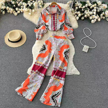 Jadely Abstract Coord Set - styled flat-lay shot, multicolour - Miss Mosa By Akanksha