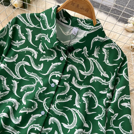 Jamie Abstract Coord Set In Green - flat-lay product shot, green - Miss Mosa By Akanksha