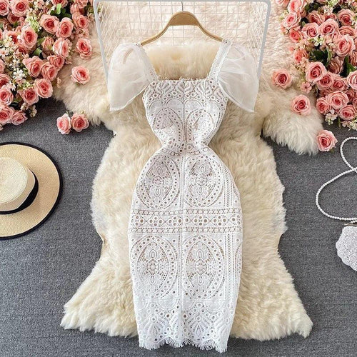 Jane Eyelet Dress In White