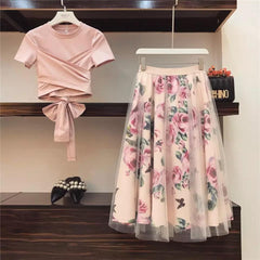 Jenna Coord Set - styled flat-lay shot, pink - Miss Mosa By Akanksha