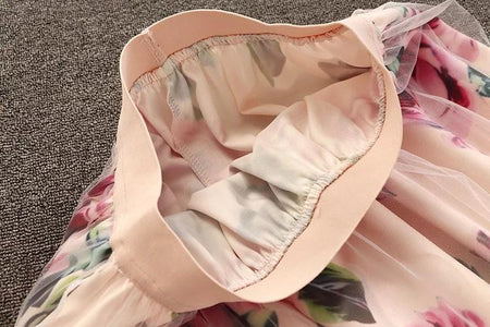 Jenna Coord Set - close-up of waistband, pink - Miss Mosa By Akanksha
