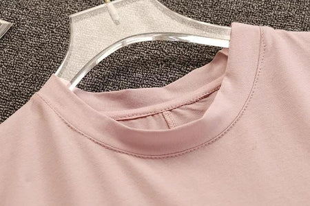 Jenna Coord Set - close-up of neckline, pink - Miss Mosa By Akanksha