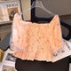 Jill Statement Floral Tops - front shot on hanger, peach - Miss Mosa By Akanksha