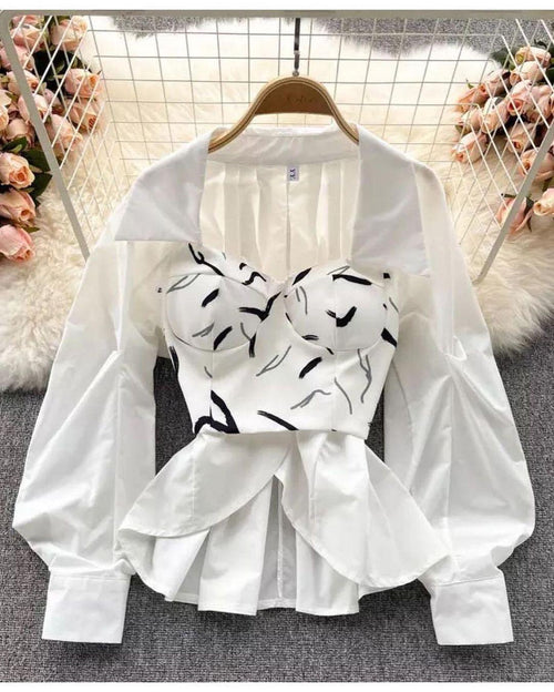 Joey Statement Blouse In Whiite