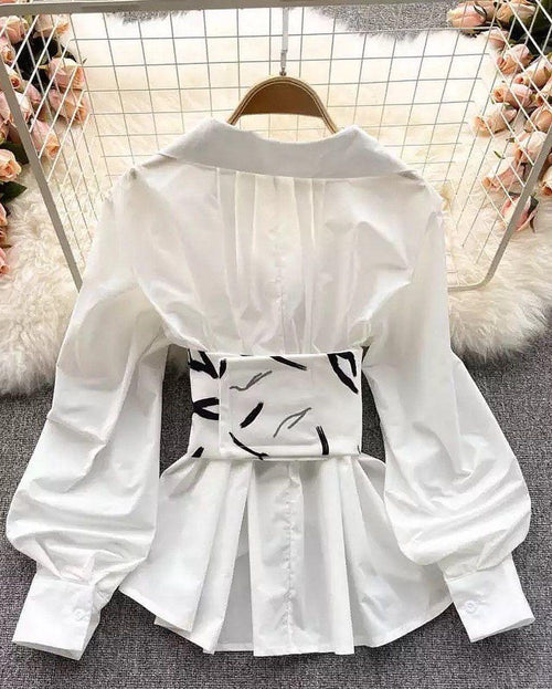 Joey Statement Blouse In Whiite