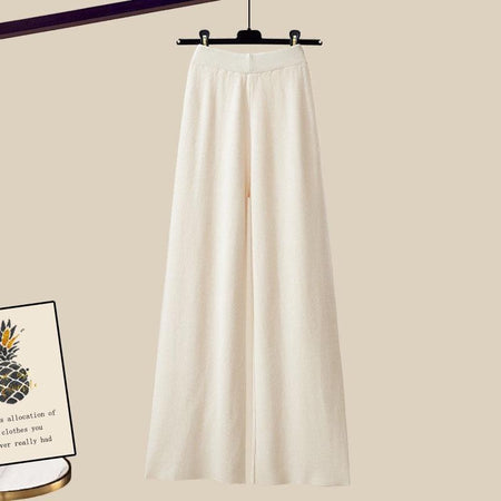 Jolene Woolen Coord Set - front shot on hanger, cream - Miss Mosa By Akanksha