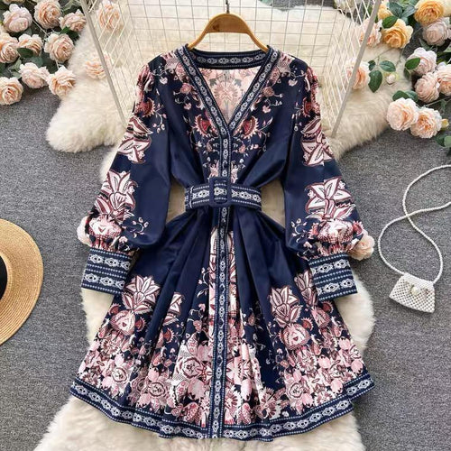 Josephine Vintage Dress In Navy Blue