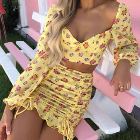 Juniper Coord Set In Yellow - front shot on model, yellow - Miss Mosa By Akanksha