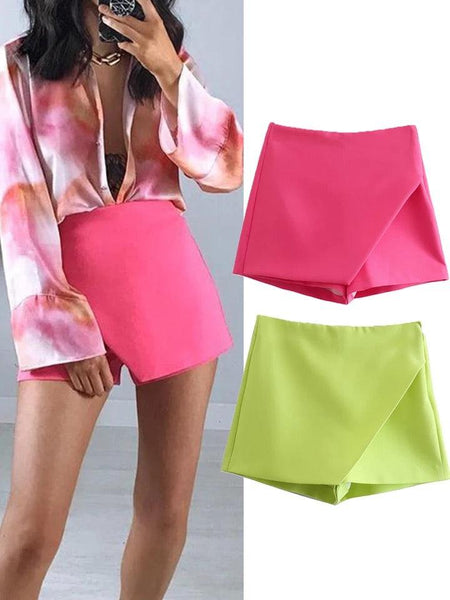 Kamara Skorts - front shot on model, pink - Miss Mosa By Akanksha