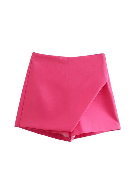 Kamara Skorts - flat-lay product shot, pink - Miss Mosa By Akanksha
