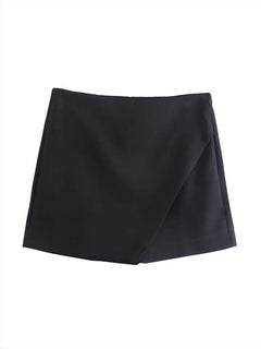Kamara Skorts - flat-lay product shot, black - Miss Mosa By Akanksha