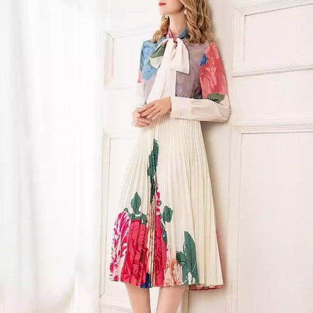 Karev Luxury Coord Set In Off-White - front shot on model, multicolour - Miss Mosa By Akanksha