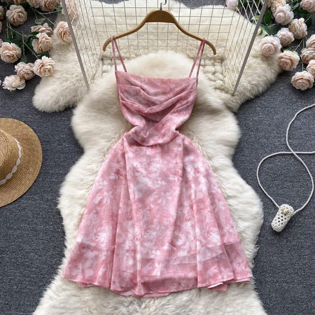 Kate Holiday Dress - front shot on hanger, pink - Miss Mosa By Akanksha