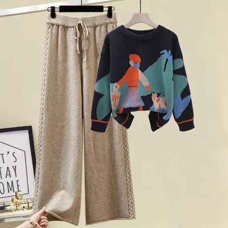 Kate Woolen Coord Set - styled flat-lay shot, navy - Miss Mosa By Akanksha