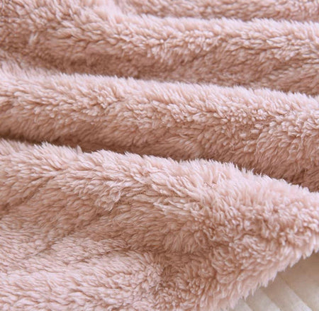 Katie Fleece Nightsuits - close-up of fleece texture, pink - Miss Mosa By Akanksha