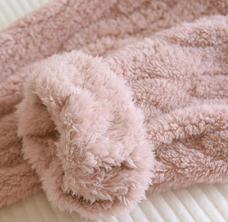 Katie Fleece Nightsuits - close-up of cuff, pink - Miss Mosa By Akanksha