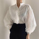 Kaydence Statement Shirt - front shot on model, white - Miss Mosa By Akanksha