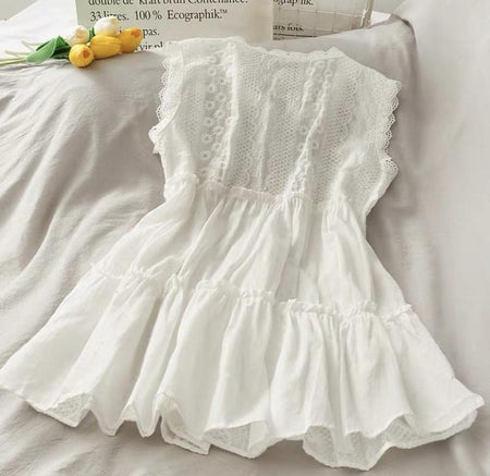 Kylie Embroidered Blouse in White - back shot styled flat-lay shot, white - Miss Mosa By Akanksha