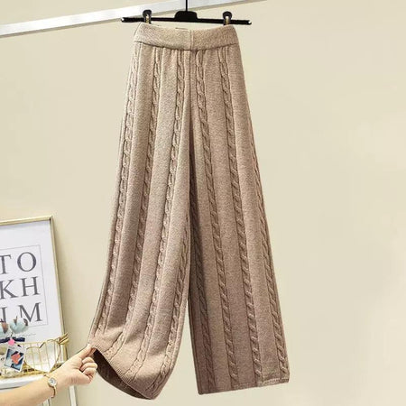 Larisa Woolen Coord Set - front shot on hanger, beige - Miss Mosa By Akanksha