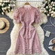 Latea Crochet Dress - styled flat-lay shot, pink - Miss Mosa By Akanksha