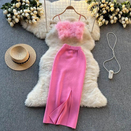 Leena Statement Coord Set In Pink - styled flat-lay shot, pink - Miss Mosa By Akanksha