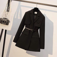 Lelia Trench Coats - front shot on hanger, black - Miss Mosa By Akanksha