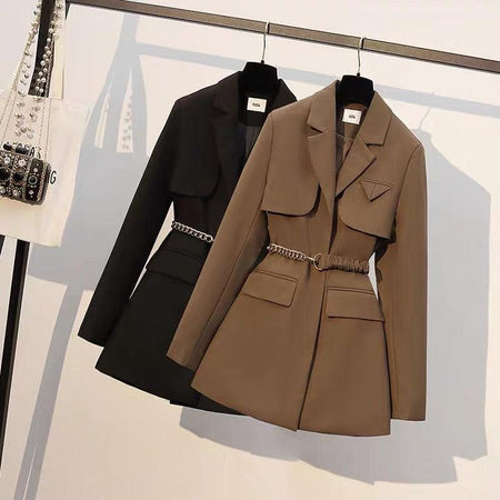 Lelia Trench Coats - front shot on hanger, multicolour - Miss Mosa By Akanksha
