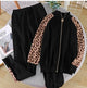Leopard Patterned Tracksets - styled flat-lay shot, black - Miss Mosa By Akanksha