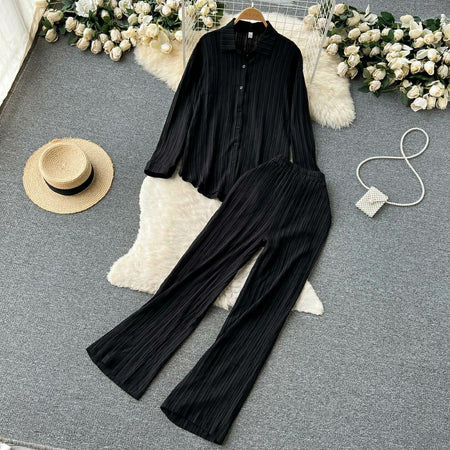 Lepsa Coord Set - styled flat-lay shot, black - Miss Mosa By Akanksha