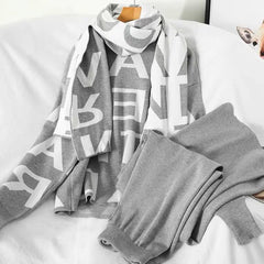 Liber Tracksuit with scarf - styled flat-lay shot, grey - Miss Mosa By Akanksha