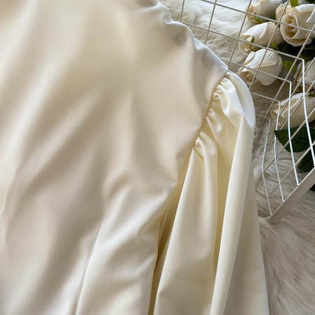 Libiya Luxury Formal Blouse - close-up of sleeve, cream - Miss Mosa By Akanksha