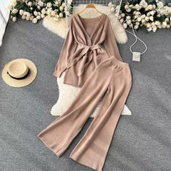 Liboa Woolen Coord Set - styled flat-lay shot, pink - Miss Mosa By Akanksha