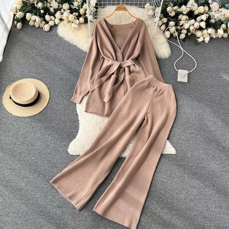 Liboa Woolen Coord Set - styled flat-lay shot, pink - Miss Mosa By Akanksha