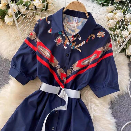 Libya Luxury Scarf Dress - close-up of bodice, navy - Miss Mosa By Akanksha