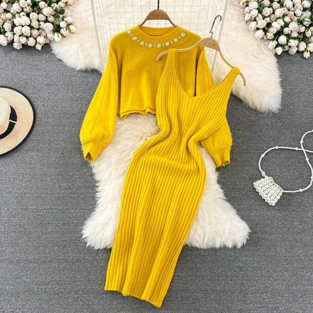 Lilith Coord Set - styled flat-lay shot, yellow - Miss Mosa By Akanksha