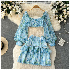 Lily Coord Set - styled flat-lay shot, blue - Miss Mosa By Akanksha